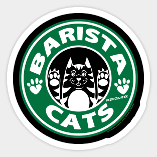 Barista Cat Logo FIP Fighter Sticker